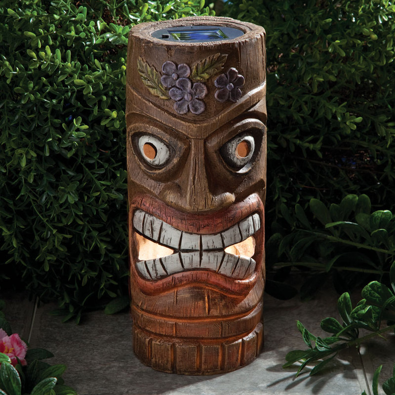 Bloomsbury Market Solar Tiki Whimsical Lightup Lawn Statue Wayfair